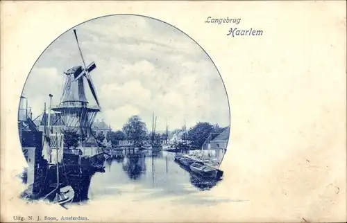 Ak Haarlem Nordholland Niederlande, Langebrug