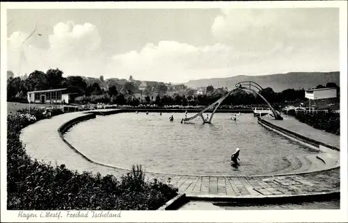 Ak Hagen in Westfalen, Freibad Ischeland