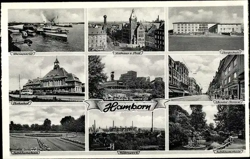 Ak Hamborn Duisburg Nordrhein Westfalen, Rathaus, Bahnhof, Hüttenwerk, Zeche Friedrich Thyssen