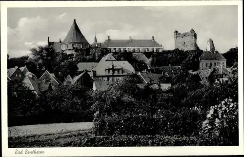 Ak Bad Bentheim in Niedersachsen, Schloss, Panorama