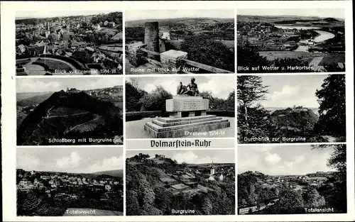 Ak Volmarstein Wetter an der Ruhr, Ruine, Teilansicht, Schlossberg