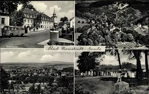 Ak Bad Neustadt an der Saale Unterfranken, Badeviertel, Luftbild, Wandelhalle