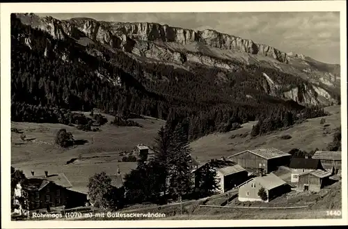 Ak Rohrmoos Oberstdorf im Oberallgäu, Teilansicht mit Gottesackerwänden