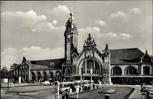 Ak Krefeld am Niederrhein, Hauptbahnhof