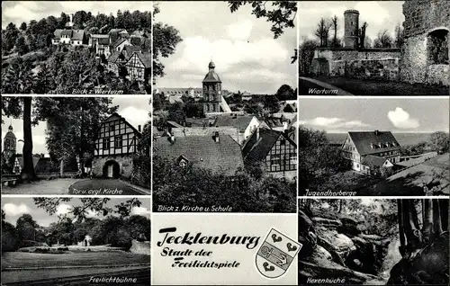 Ak Tecklenburg, Wierturm, Hexenküche, Freilichtbühne