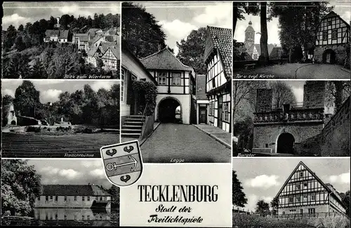 Ak Tecklenburg, Wierturm, Hexenküche, Freilichtbühne