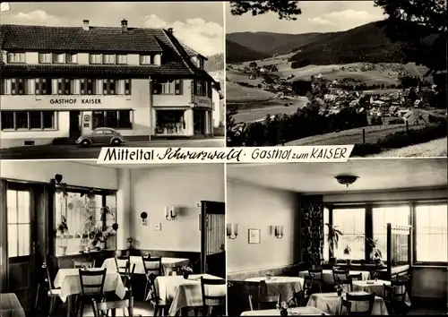 Ak Mitteltal Baiersbronn Schwarzwald, Gesamtansicht, Gasthof zum Kaiser, Inh. Georg Braun