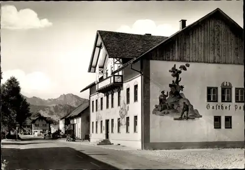 Ak Trauchgau Halblech im Allgäu Schwaben, Gasthof Post