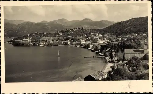 Foto Ak Insel Lopud Kroatien, Panorama vom Ort