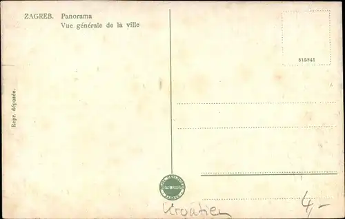 Ak Zagreb Kroatien, Panorama