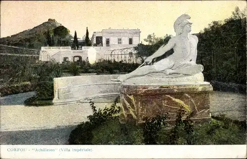 Ak Korfu Griechenland, Achilleion, Villa imperiale, Plastik