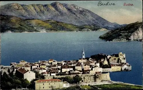 Ak Budva Montenegro, Blick auf die Stadt
