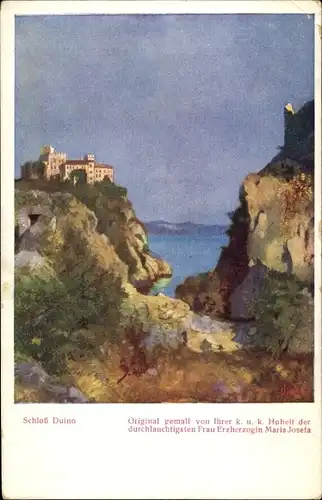 Künstler Ak Erzhrzg. Maria Josefa, Friuli Venezia Giulia, Schloss Duino, Österr. Flottenverein