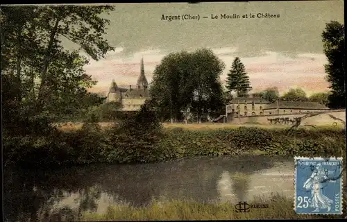 Ak Argent Cher, Le Moulin, Le Chateau