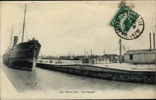 Ak La Pallice Rochelle Charente Maritime, Le Chenal, Dampfschiff, Hafen
