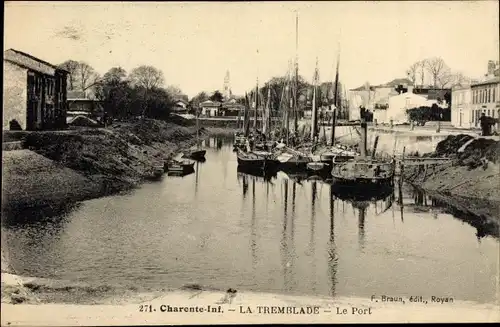 Ak La Tremblade Charente Maritime, Le Port, Hafenpartie