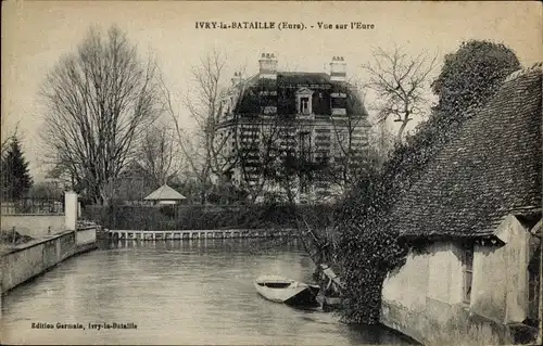 Ak Ivry la Bataille Eure, Vue sur l'Eure