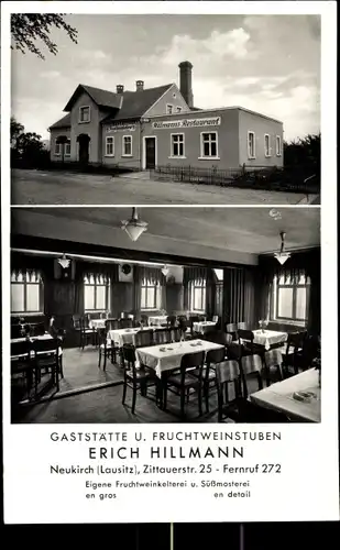 Ak Neukirch in der Lausitz, Restaurant August Hollmann, Zittauerstraße 25, Fruchtweinkelterei