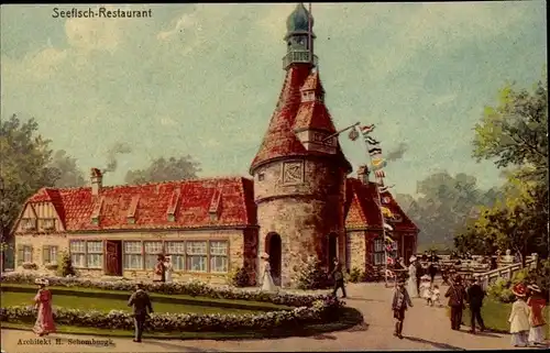 Ak Hamburg, 16. Dt. Bundesschießen 1909, Seefischrestaurant