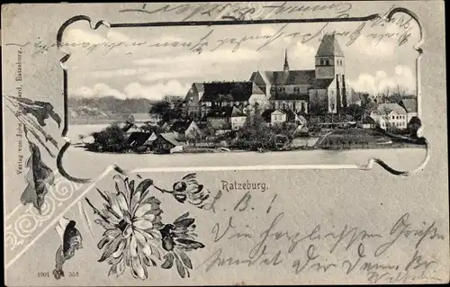 Passepartout Ak Ratzeburg im Herzogtum Lauenburg, Gesamtansicht