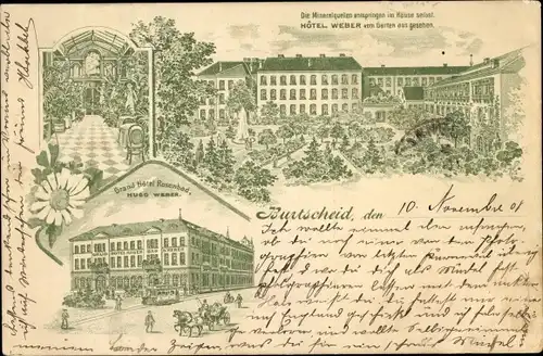 Litho Burtscheid Aachen Nordrhein Westfalen, Grand Hotel Rosenbad