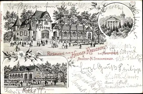 Ak Darmstadt in Hessen, Restaurant zum Heiligen Kreuzberg