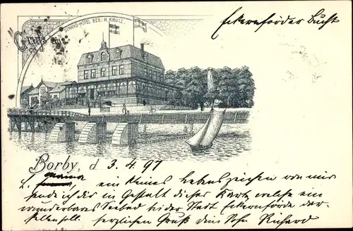 Litho Borby Eckernförde Schleswig Holstein, Strandhotel