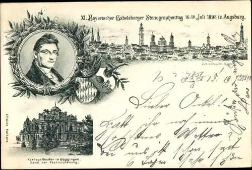 Litho Augsburg in Schwaben, XI. bayr. Gabelsberger Stenographentag 1898