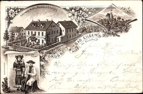 Litho Bad Eilsen in Niedersachsen, Lahmann's Hotel und Pension zur Erholung, Arensburg