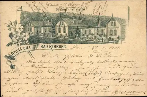 Litho Rehburg Loccum in Niedersachsen, Bremer Heilstätte
