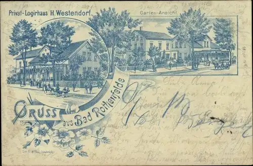 Litho Bad Rothenfelde am Teutoburger Wald, Privat Logierhaus H. Westendorf