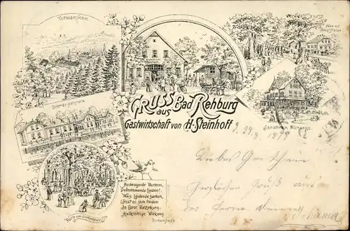 Litho Rehburg Loccum in Niedersachsen, Gastwirtschaft von H. Steinhoff