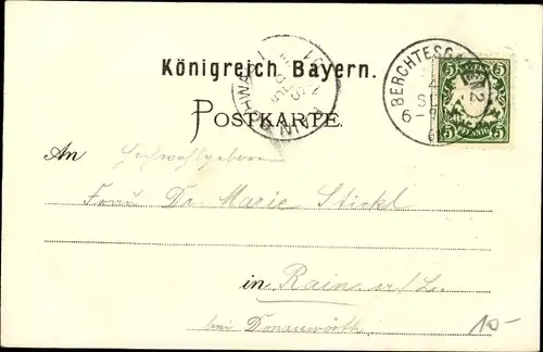 Litho Berchtesgaden in Oberbayern, Cafe Pension Waldluft