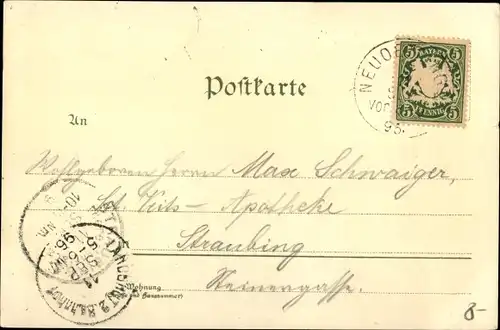 Litho Altötting in Oberbayern, Hautplatz, Gnadenkapelle, Engl. Institut