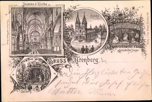 Litho Arenberg Koblenz, Kirche, Schlafende Jünger, Ölberg