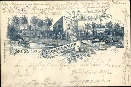 Litho Berlin Köpenick Schmöckwitz Karolinenhof, Restaurant