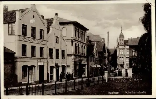 Ak Itzehoe in Schleswig Holstein, Kirchenstraße, Geschäfte