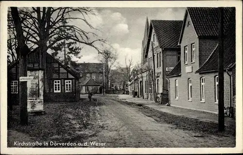 Ak Dörverden in Niedersachsen, Kirchstraße, Litfaßsäule