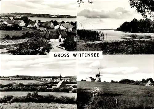 Ak Groß Wittensee in Schleswig Holstein, Windmühle, Ortsansichten