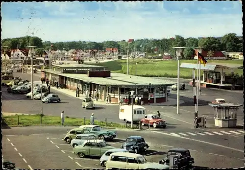 Ak Flensburg in Schleswig Holstein, Deutsch-Dänische Grenze, Grenzübergang Krusau