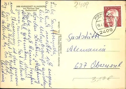 Ak Klingberg Scharbeutz in Ostholstein, Pönitzer See, Badeanstalt