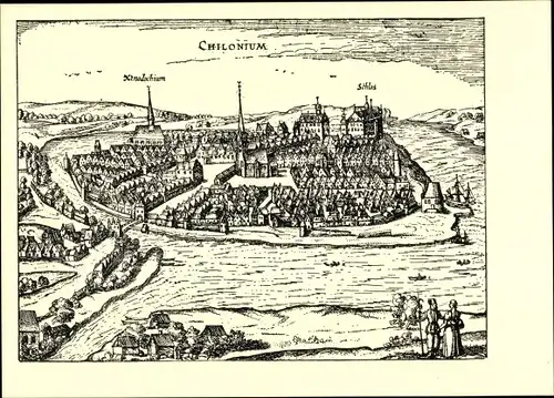 Künstler Ak Bertius, Kiel in Schleswig Holstein, Stadtansicht, 1616