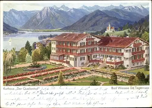 Künstler Ak Bernhard, F., Bad Wiessee in Oberbayern, Kurhaus Der Quellenhof