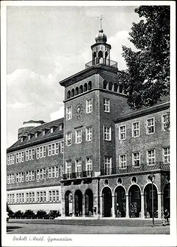 Ak Bocholt Westfalen, Blick auf das Gymnasium, Straßenansicht