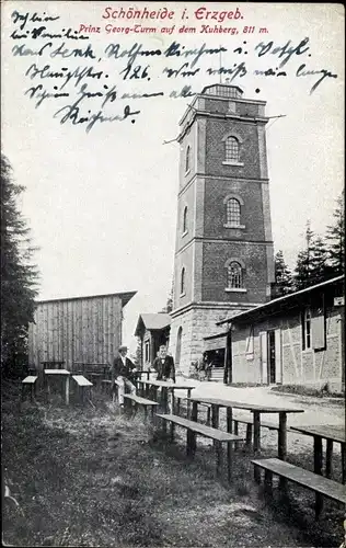 Ak Schönheide im Erzgebirge Sachsen, Prinz-Georg-Turm auf dem Kuhberg