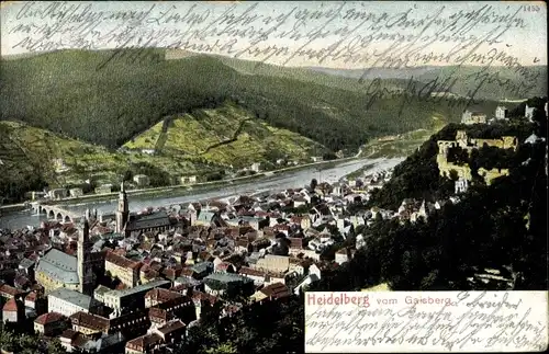 Ak Heidelberg am Neckar^, Gesamtansicht vom Gaisberg aus