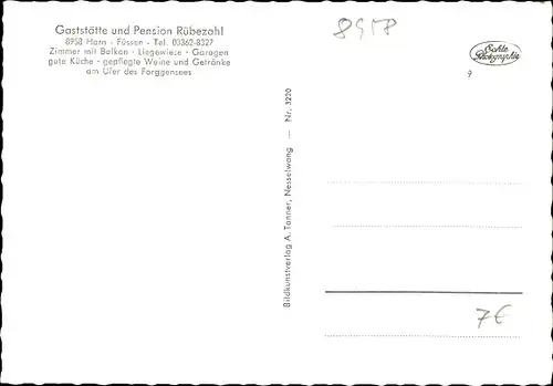 Ak Füssen im Ostallgäu, Pension Haus Rübezahl