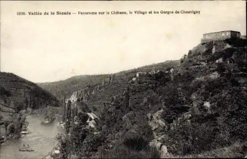 Ak Chouvigny Allier, Vallee de la Sioule, Chateau, Village, Gorges