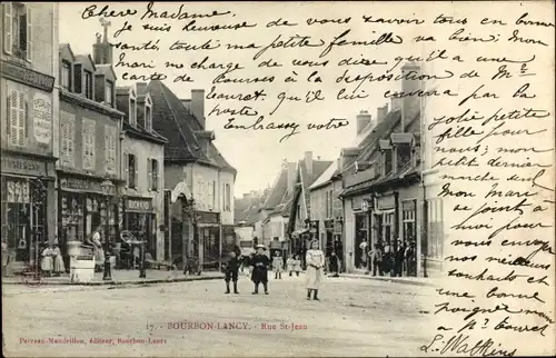 Ak Bourbon Lancy Saône et Loire, Rue St. Jean
