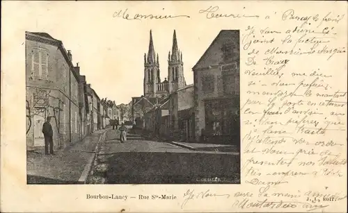 Ak Bourbon Lancy Saône et Loire, Rue Sainte Marie